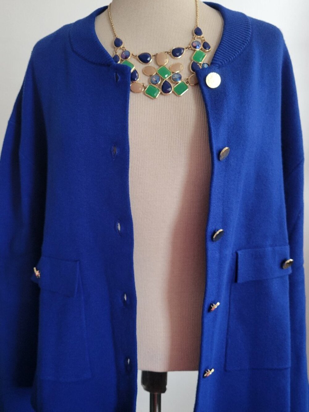 Marc New York by Andrew Marc Royal Blue Knit Cardigan – XL